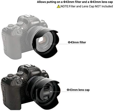 עדשת פרחי צבעון מכסה המנוע למצלמת Canon RF 50 ממ f/1.8 STM במצלמת EOS R6 R5 RP R