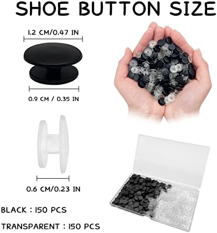300 יחידות ברור שחור אבזם פלסטיק כפתור קסמי 12 ממ עשה זאת בעצמך נעלי קסם גב אביזרי עבור צמיד