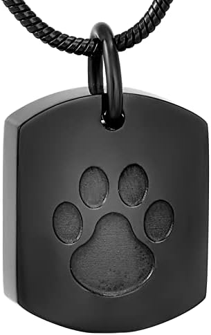 דוטויארג שחור 316 ליטר נירוסטה אפר כד תליון הדפסת כפות תגי כלב תכשיטי שריפת גופות לחיות מחמד