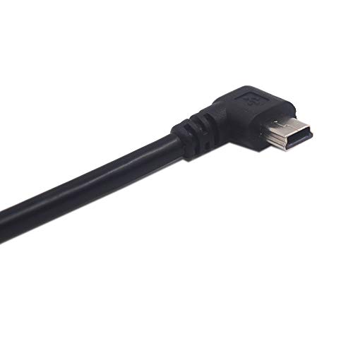 Kework 0.3 מטר מיני USB Mount, 90 מעלות זווית שמאל מיני USB זכר לנקבה סומק פאנל כבל הרחבת הרכבה ללוח מחוונים לאופנוע