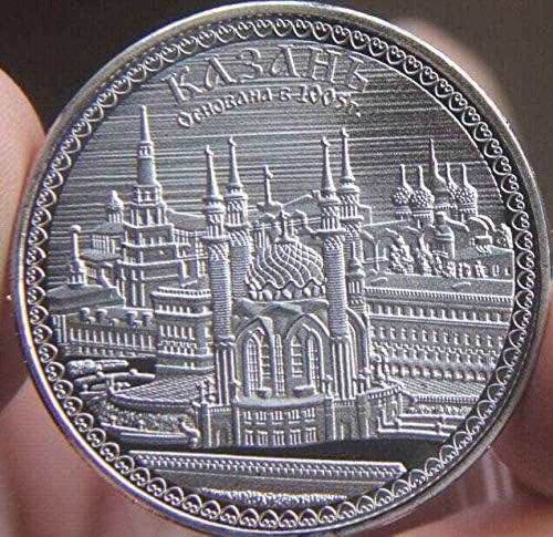 Kazan Kremlin 40 ממ מטבעות מצופה מכסף מאתגר אתגר עותק מתנה עותק עותק עותק לעיצוב משרדים בחדר הבית
