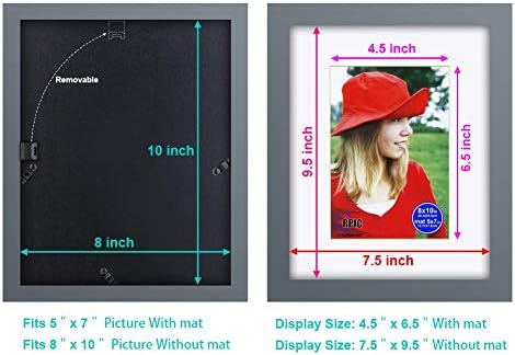 RPJC 7 PCS מגדיר מסגרת תמונה מעץ מוצק תמונה תצוגה 11x14 אינץ '8x10 אינץ' ואפור 5x7 אינץ '