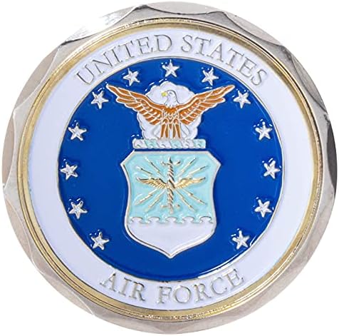 חיל האוויר של ארצות הברית סמל אמן בכיר עם קצינה לא-מופיעה ביהלום דרגה 45 ממ אתגר מטבע ותיבת תצוגה קטיפה כחולה