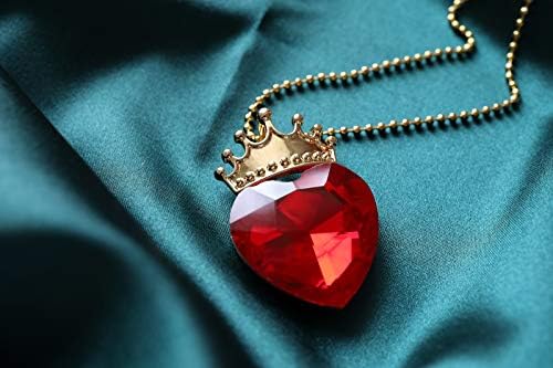 בוטרינל אווי אדום לב שרשרת צאצאים תלבושות מלכת לבבות נסיכת ליל כל הקדושים תכשיטי עבור בנות האהבה מתנה