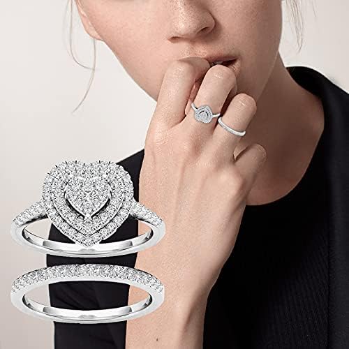 טבעות לנשים מלא אופנה גילוף אהבת יהלומי יהלומים חלול טבעת בצורת טבעת טבעות גדול טבעות
