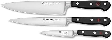 WUSTHOF - סכין פיקוח של שלוש חלקים של טוק -3 1/2 סכין פיקוח, סכין שירות 6 וסכין 7 של קוק