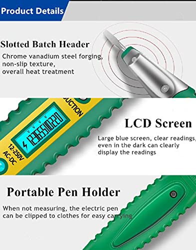 LCD מבחן חשמלי עט AC/DC מתח גלאי דיגיטלי אביזר בדיקת