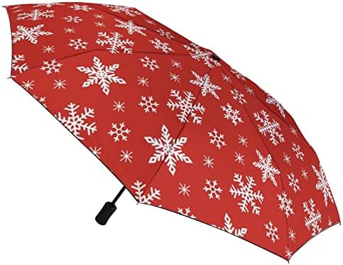 פתית שלג מטריית נסיעות לחג המולד אטומה לרוח 3 קפלים מטרייה מתקפלת אוטומטית לגברים נשים